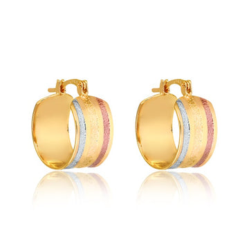 18K Gold Layered Oro Laminado 57 mm Hoops 21.0900